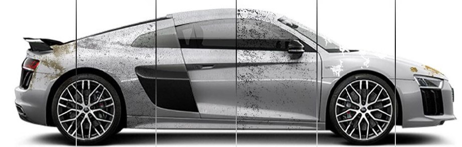 Sports car prepared for paint protection film